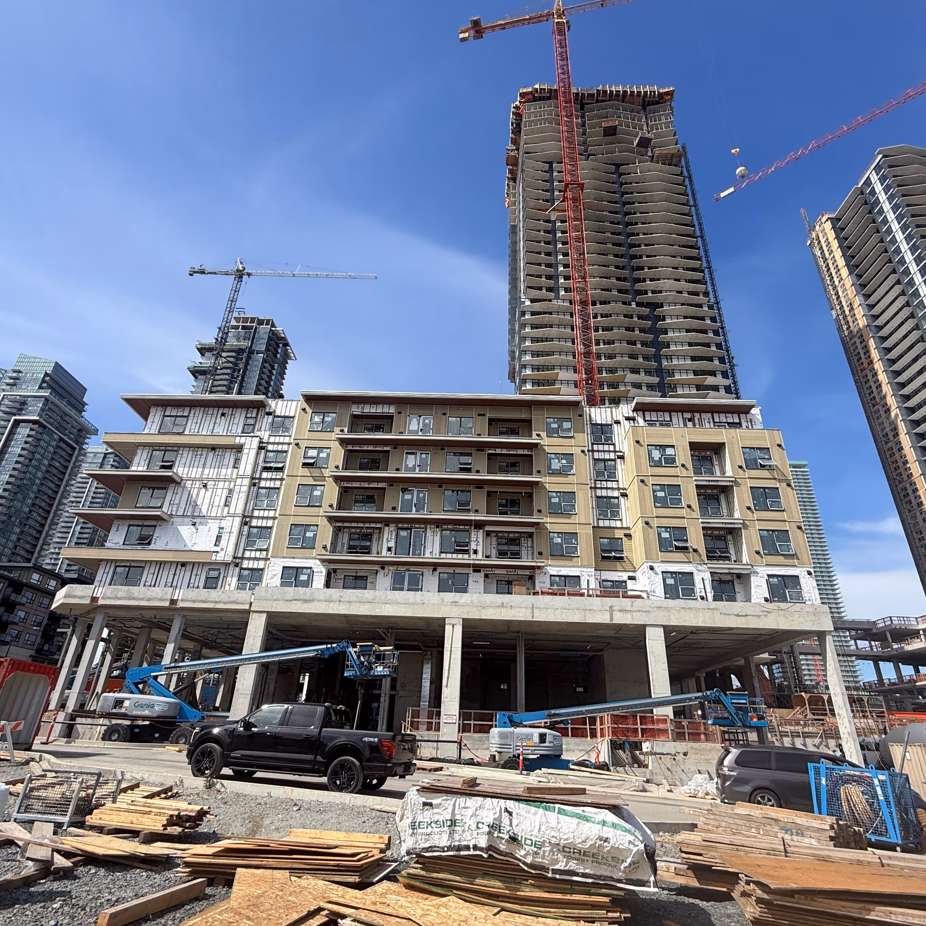 Multi-Family framing in Burnaby, BC — South Yards Tower A, photo 7