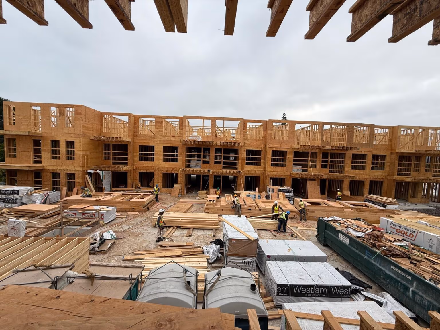 Edge Street multi-family framing in Maple Ridge, BC by Jas Construction Ltd.